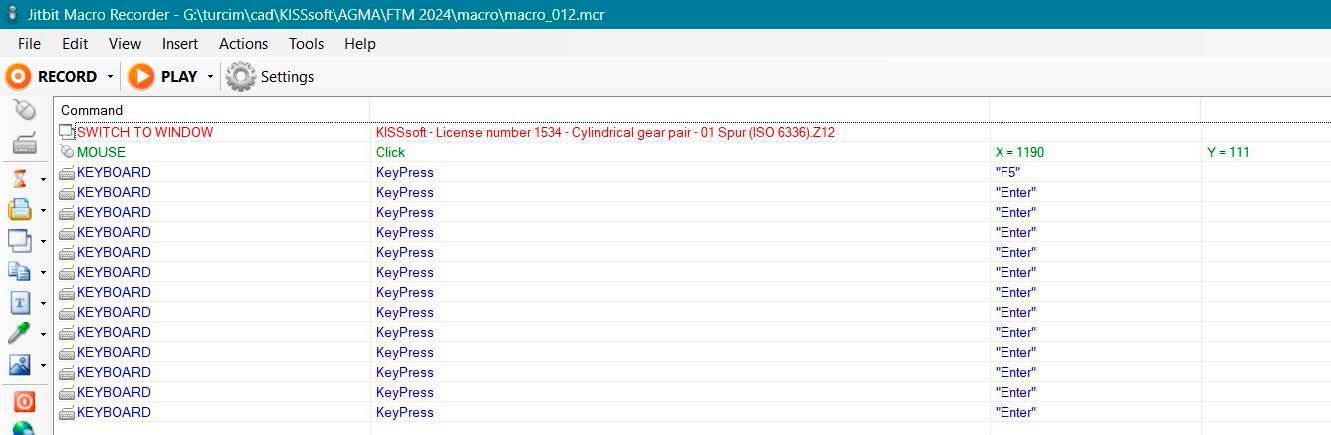 Figure 19—Jitbit macro to run the tooth form calculation in KISSsoft.