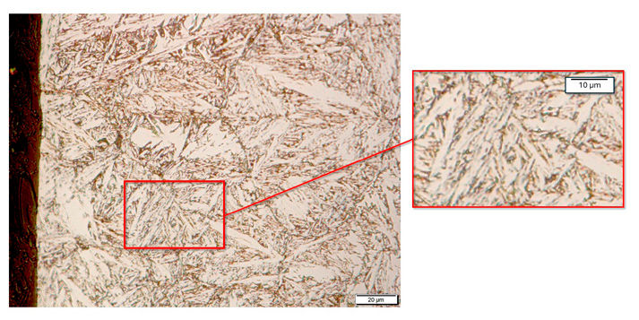 Figure 5—HTSN of AISI 420, Microstructure close-up at edge.